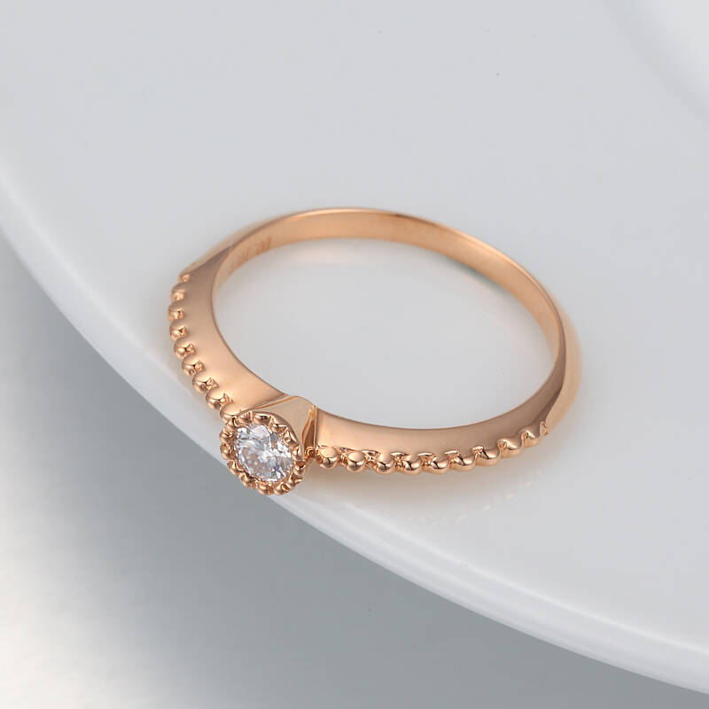 唯爱钻饰withlove 18k玫瑰金10分包镶钻石戒指 彩金时尚个性女款戒指