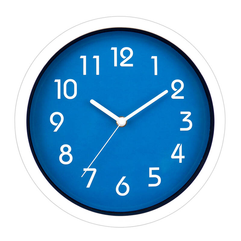 kosda 时尚客厅超静音创意石英挂钟 10寸金属时钟 糖果色 蓝 圆形