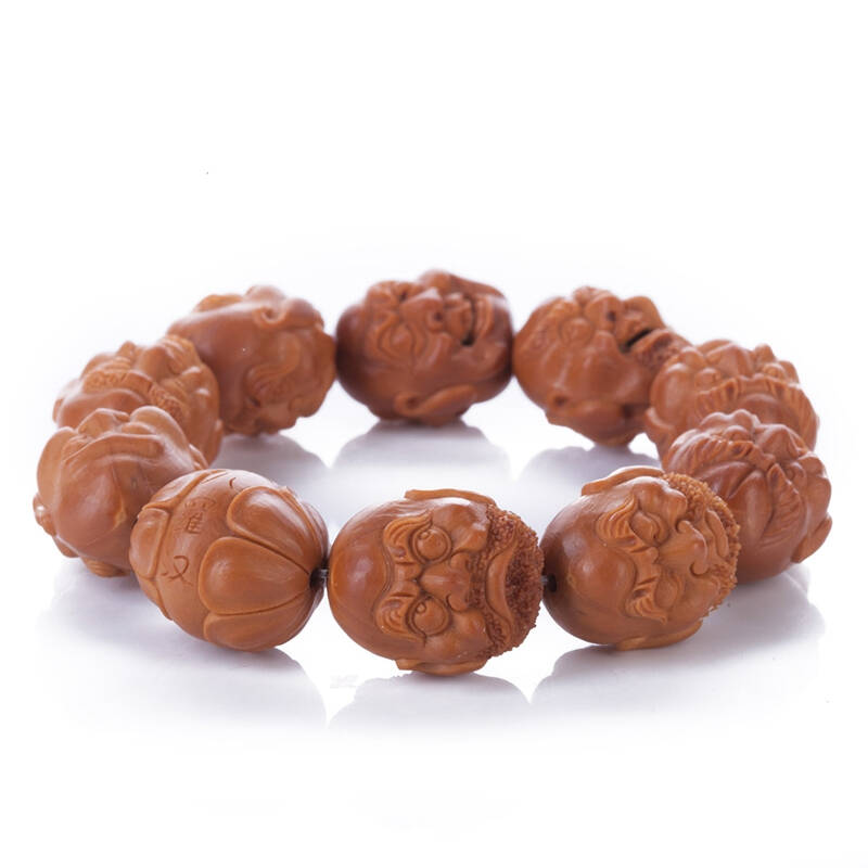 沐恩 苏工橄榄核雕手串 双面十八罗汉【余宏琴】 1680