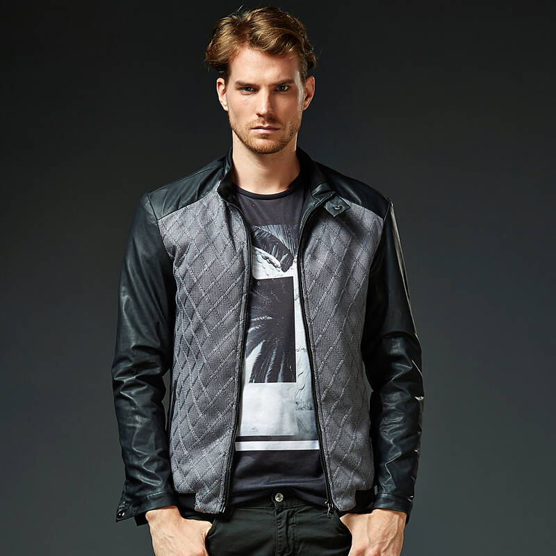 金冠王子男夹克春秋休闲机车夹克衫韩版修身夹克潮流男外套jacket