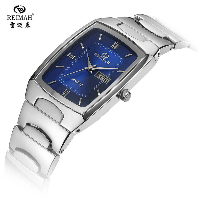 雷迈表(reimah)手表 真情系列钢带方形石英腕表情侣款男表 509m 男款