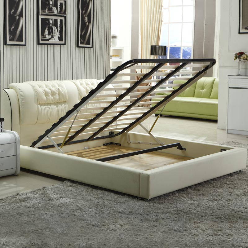 金茉莉皮床双人床 软床真皮床皮床双人床1.8米1.