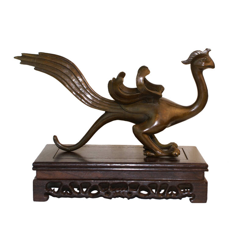 古铜官 紫铜朱雀摆件 镇宅辟邪装饰品办公居家用品 纯铜客厅摆件 寓意