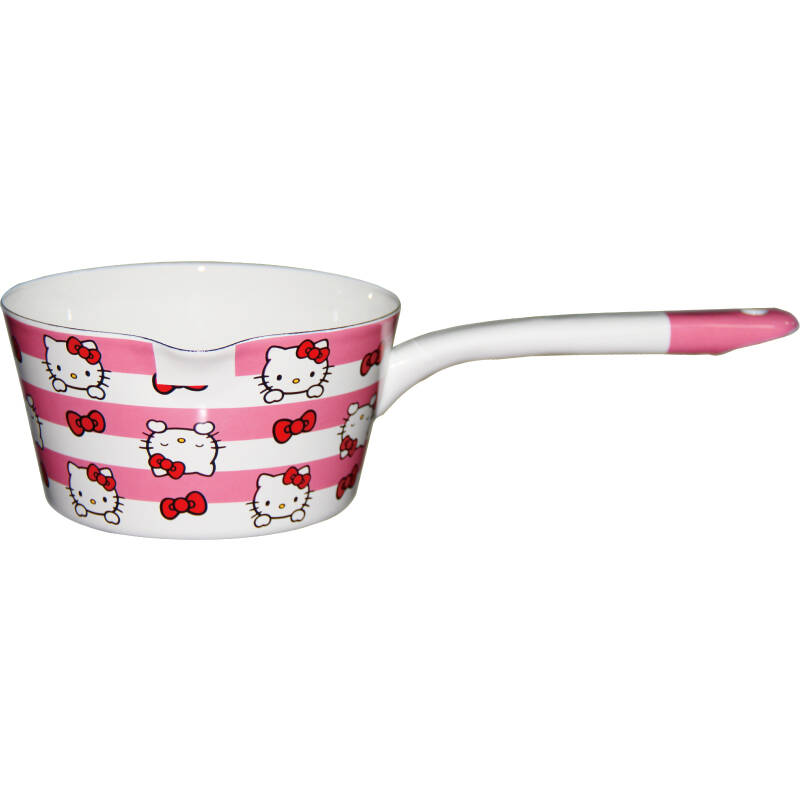 茄宝娜chebaona 搪瓷奶锅15cm单嘴斜珐琅汤锅kt-g15pk