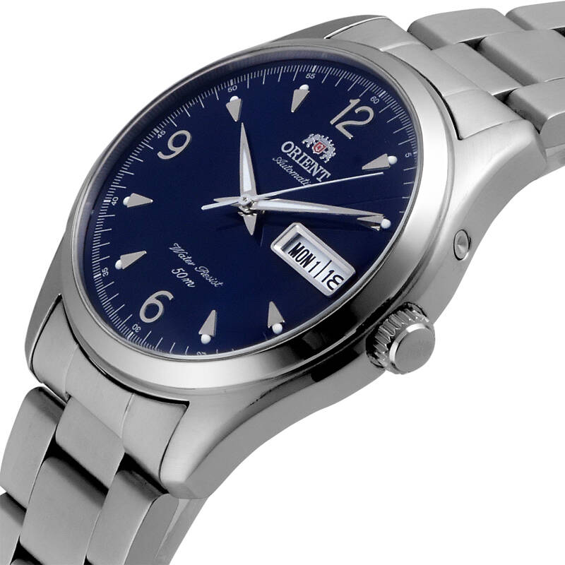 东方双狮(orient)男表传统系列全自动机械表 黑色sem64001bc 蓝色sem