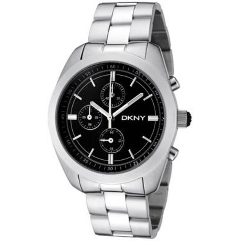 dkny 唐娜·凯伦 纽约 男士精美多功能不锈钢石英表 ny1246 银色&黑色