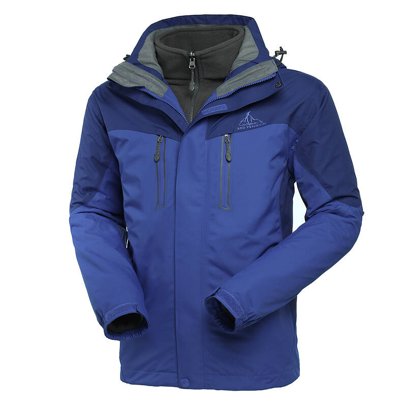 两件套含抓绒内胆 男款休闲冲锋衣 彩蓝/深蓝 m