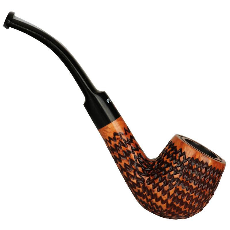 英国plumb小红点 rd-m01-0002 撞球式半弯柄鞍型嘴 棕色刻花小烟斗