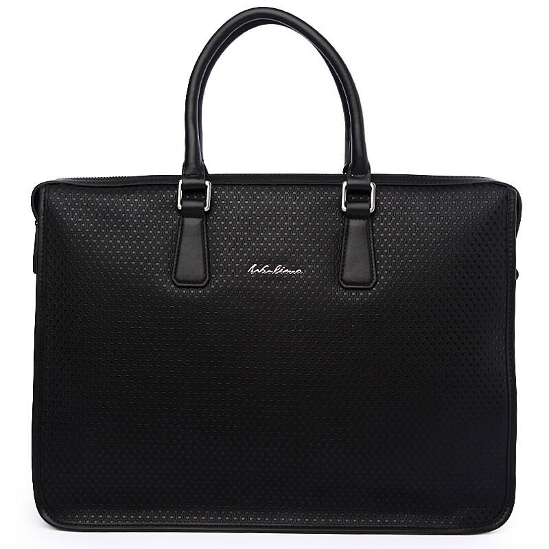 万里马wanlima 男士商务休闲牛皮真皮手提公文包32135760006黑色 京东