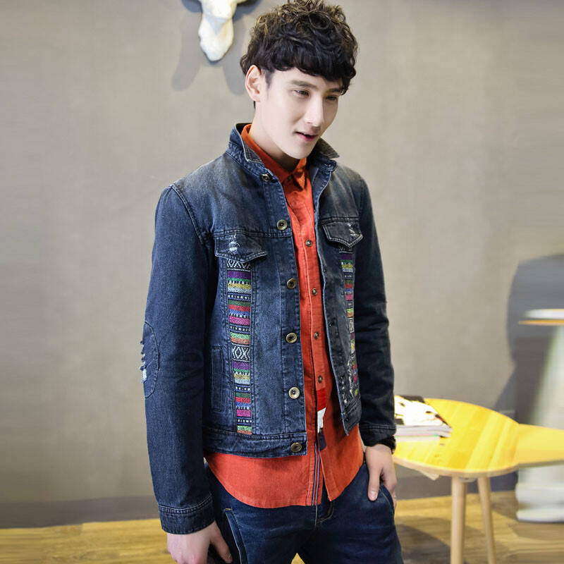 ldb2014春装新品男士牛仔衣 外套 韩版休闲男式牛仔服 牛仔夹克外套