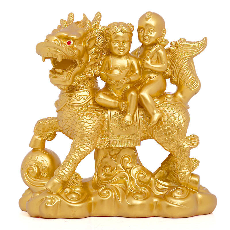吉善堂 送子麒麟摆件 开光镇宅化煞威武麒麟求子旺运风水摆设4985