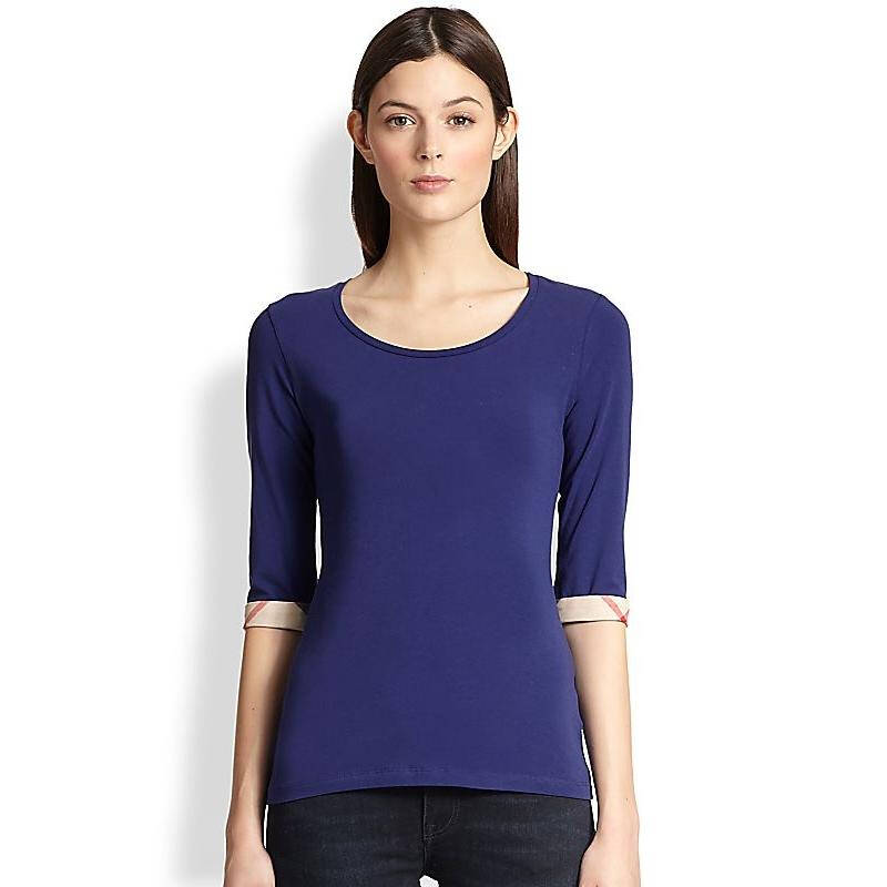 巴宝莉 burberry 女式短袖t恤 lapis blue q00055393 xl