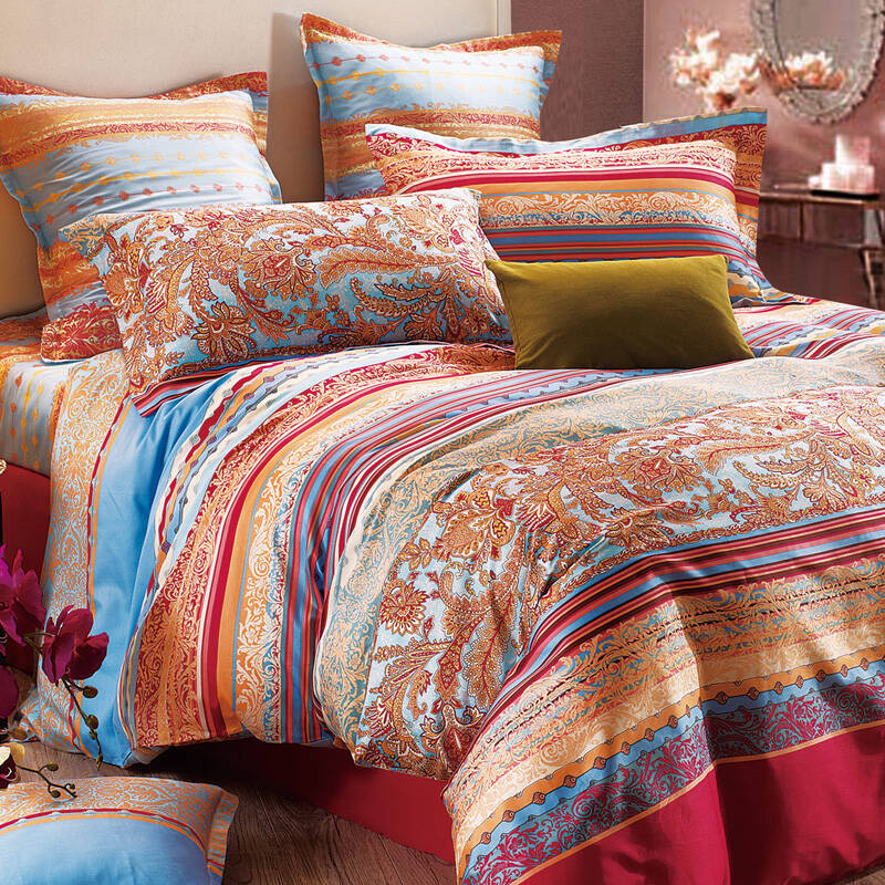 毕加索picasso家纺 床上用品 精品贡缎四件套(慕迪) 橙色 1.5米