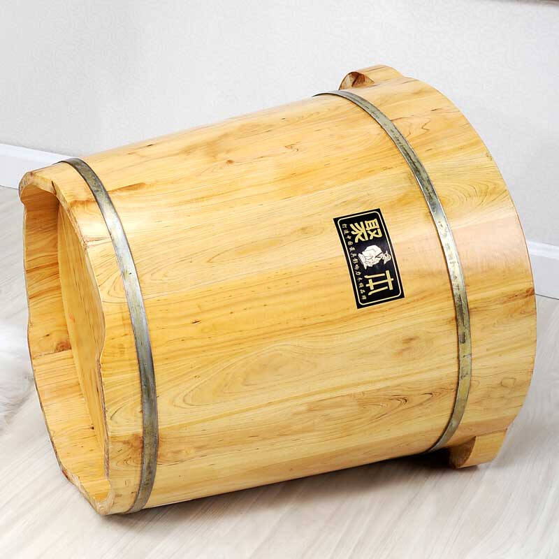 聚本木桶40厘米香柏木足疗桶双耳加盖泡脚桶纯实木洗脚桶