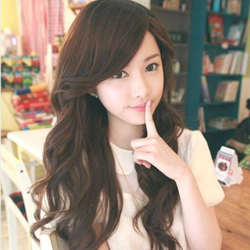 小苏妞假发 假发 长卷 蓬松 斜刘海 亚光仿真 长卷发 时尚女生大波浪