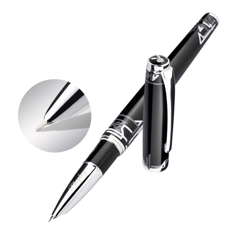 专柜正品 花花公子钢笔 凌动经典黑白夹铱金笔/墨水笔/钢笔 学生 专用