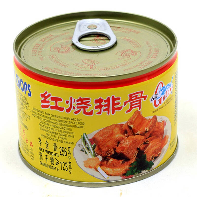 古龙(gulong)罐头 红烧排骨 256g/罐 自营