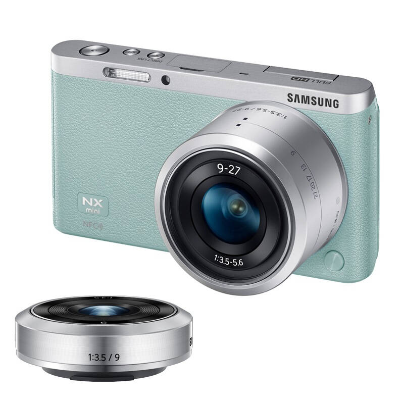 三星(samsung) nx mini 微型单电双镜头套装(9mm )/(9mm-27mm) 绿色