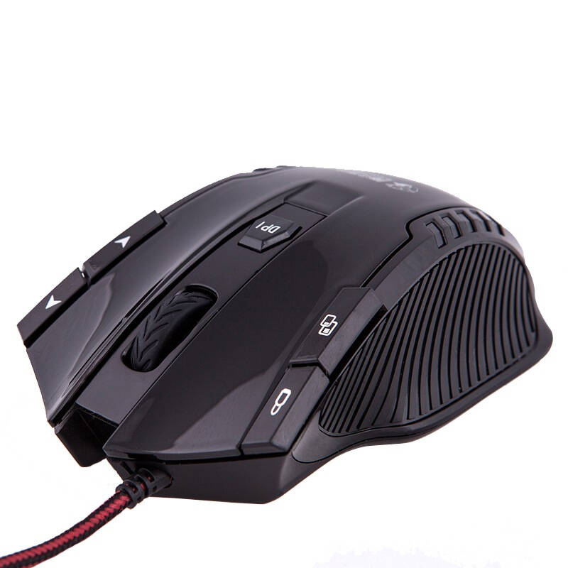 腾讯游戏-蓝钻贵族 black-knight 黑骑士有线炫光8d滚轮游戏鼠标