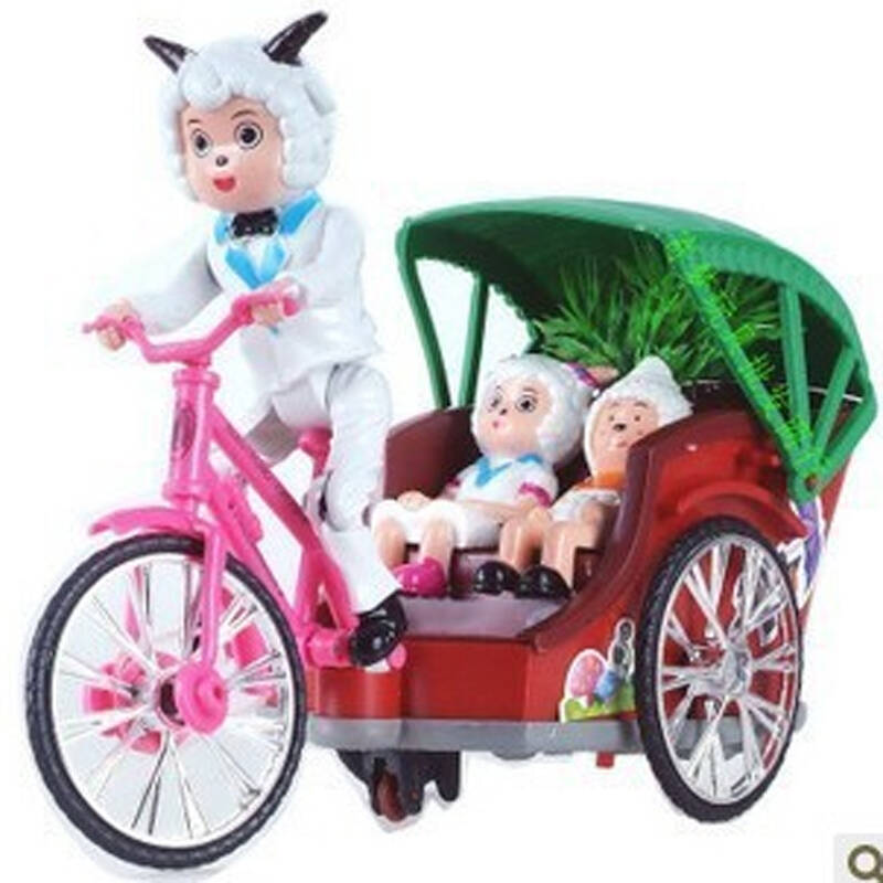辉源达 娃娃玩具 新品热销喜羊羊电动三轮车 喜洋洋黄包车灯光音乐