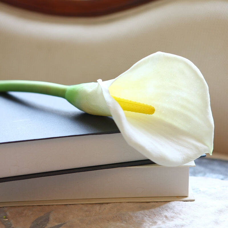 homix 马蹄莲仿真花装饰花 白色6只装 京东自营