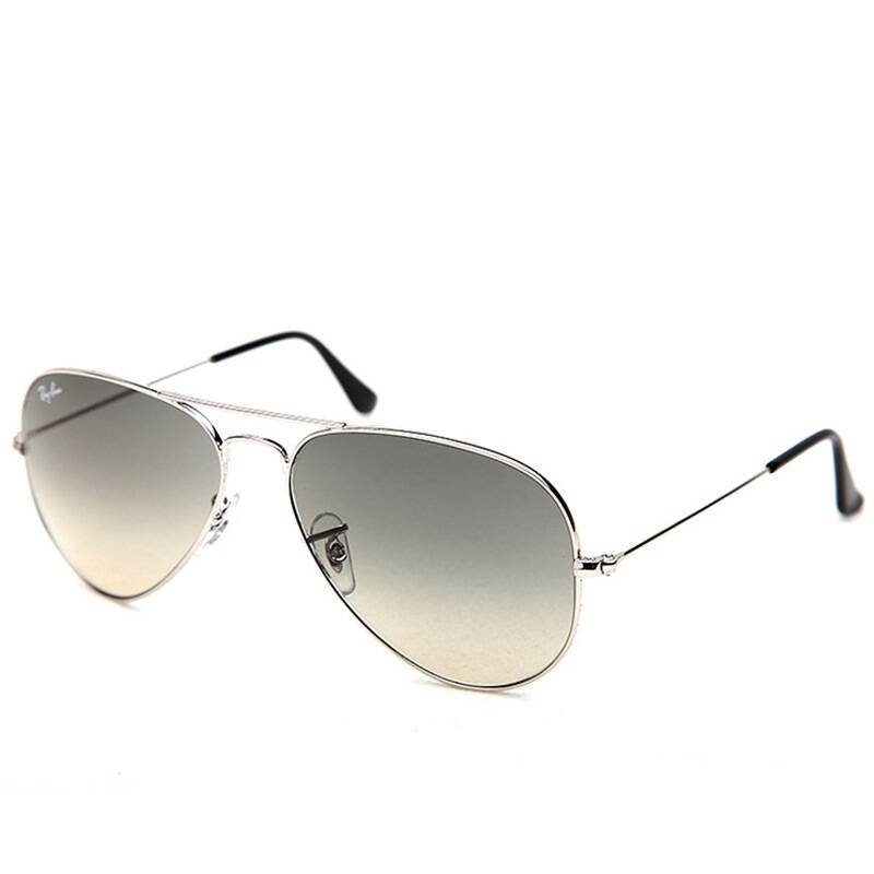 ray-ban 雷朋 时尚飞行员系列银色镜框灰色渐变镜片眼镜太阳镜 rb
