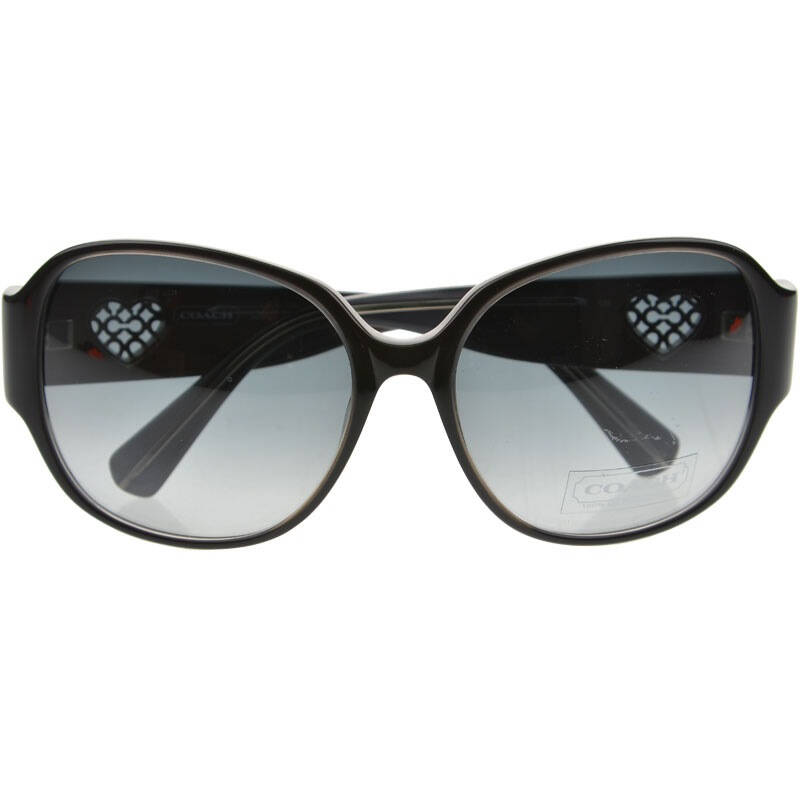 coach 蔻驰 亚洲版女款黑色小桃心金属logo超炫太阳镜2027-black xj -