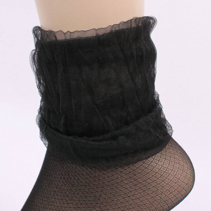 彩安芬caianfen女士转曲提花短袜cn2201短丝袜6双黑色