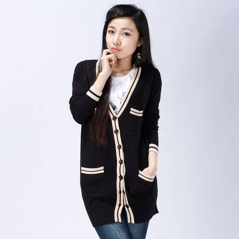 苏祺suq 2012春装新款长袖优雅学院风针织衫 气质女装 红色 均码