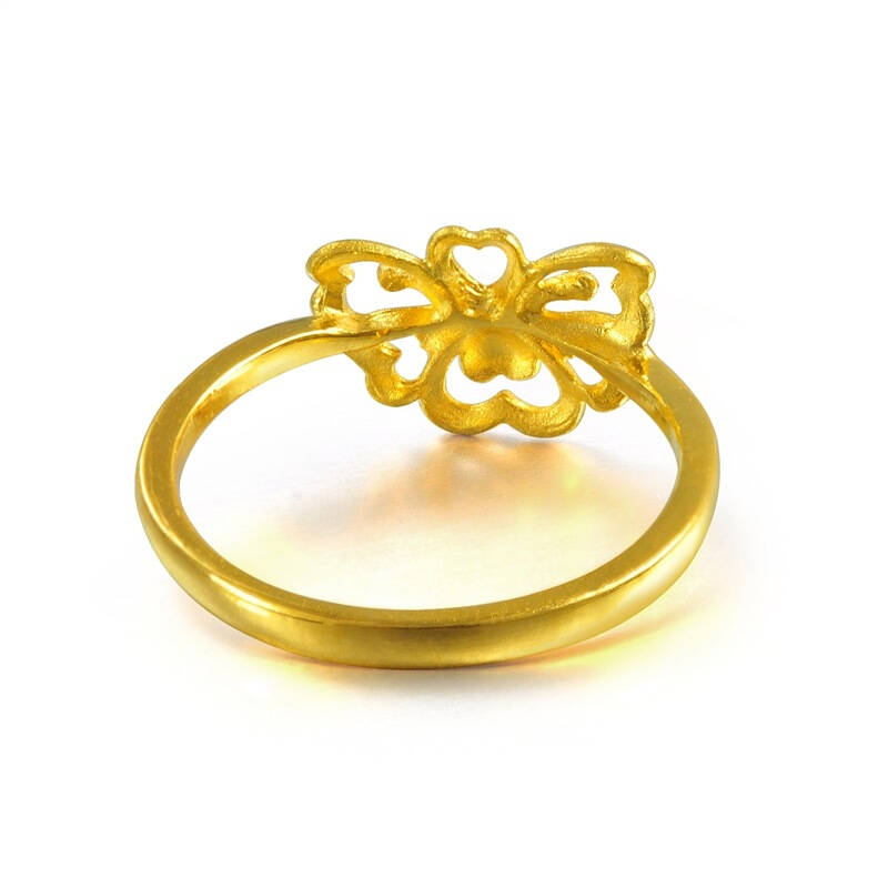 周生生 黄金(足金)心型蝴蝶戒指 11# 50460r 2.2克