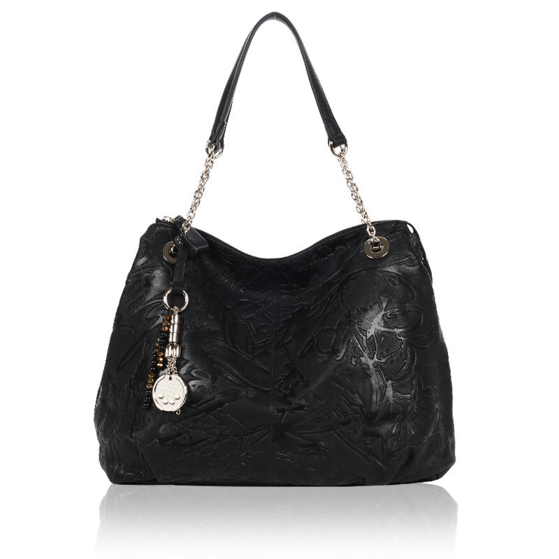 folio弗里欧 2012夏季新款手提单肩真皮水墨压纹女包 3491 黑色