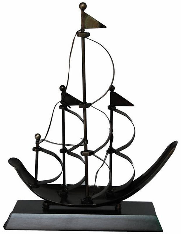 mettle 金属工艺礼品 铁质一帆风顺工艺船 家居办公装饰摆件