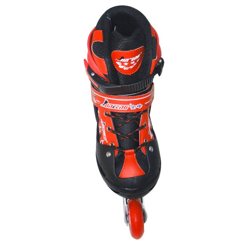 金峰单闪伸缩轮滑鞋gf-133d-1黑红色l号