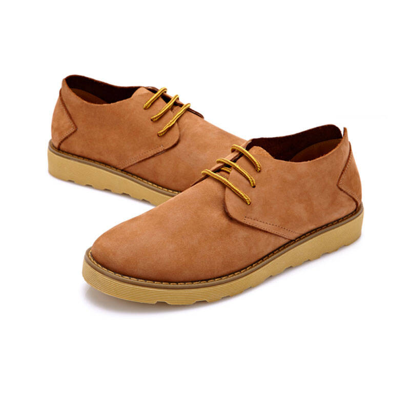 ishmaiah伊施玛雅磨砂真皮男鞋子韩版潮流厚底牛皮皮鞋商务休闲男式鞋