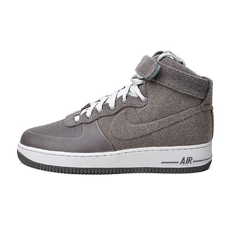 nike 男式 经典空军一号系列高帮雾面运动文化鞋 472496-001 灰色 44.