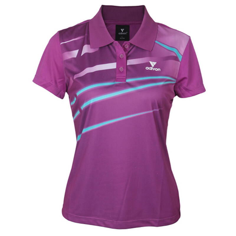 adivon 阿迪王 夏季新款女子透气翻领polo衫bzdt112 浅紫 3xl