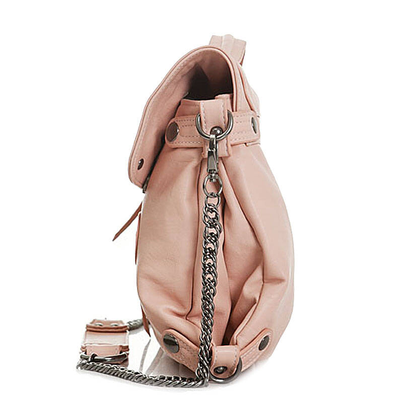 杰西简 jessiejane 个性双拉链翻盖包pu皮jj10sbd083 粉色