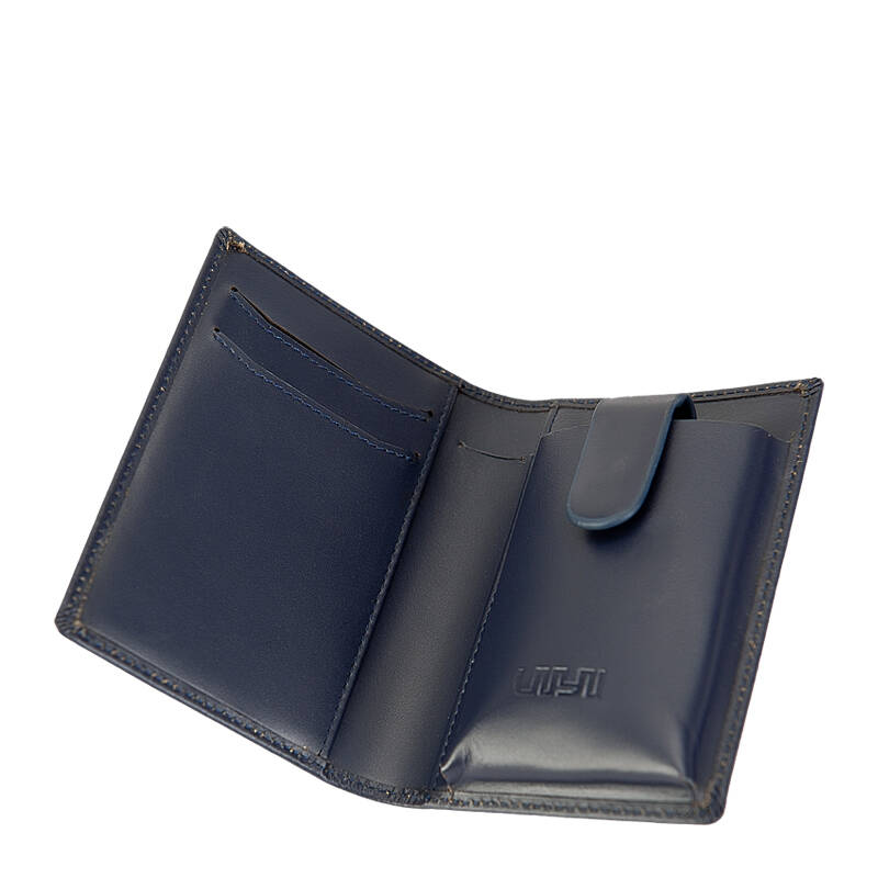 佑一良品uiyi精简纳帕牛皮商务精英简约男士名片夹120150 深蓝色