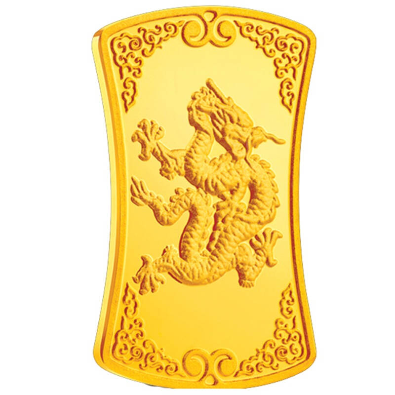 金叶珠宝 (处世经伦)十二生肖金条-龙 10g 自营