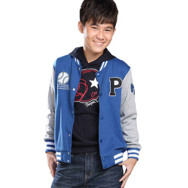 越位少年装(offside)男童装春秋新款韩版外套816905050 彩蓝 170