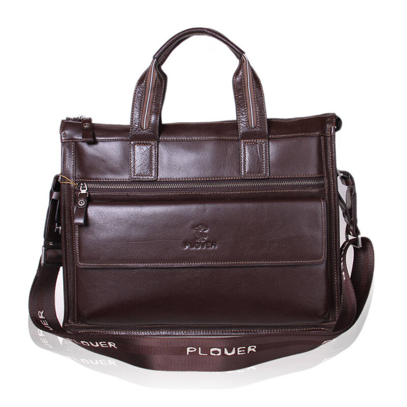 啄木鸟plover牛皮男士手提单肩斜挎男包91000370-1 咖啡 单肩斜挎包