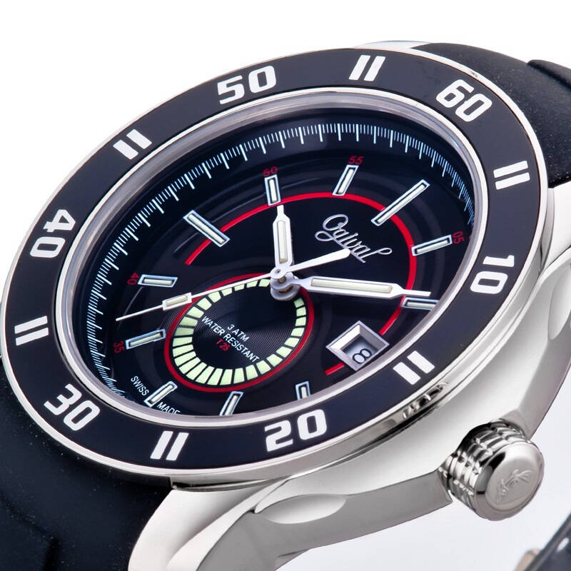 爱其华(ogival)手表 夜鹰系列氚气夜光时尚男表8002黑盘