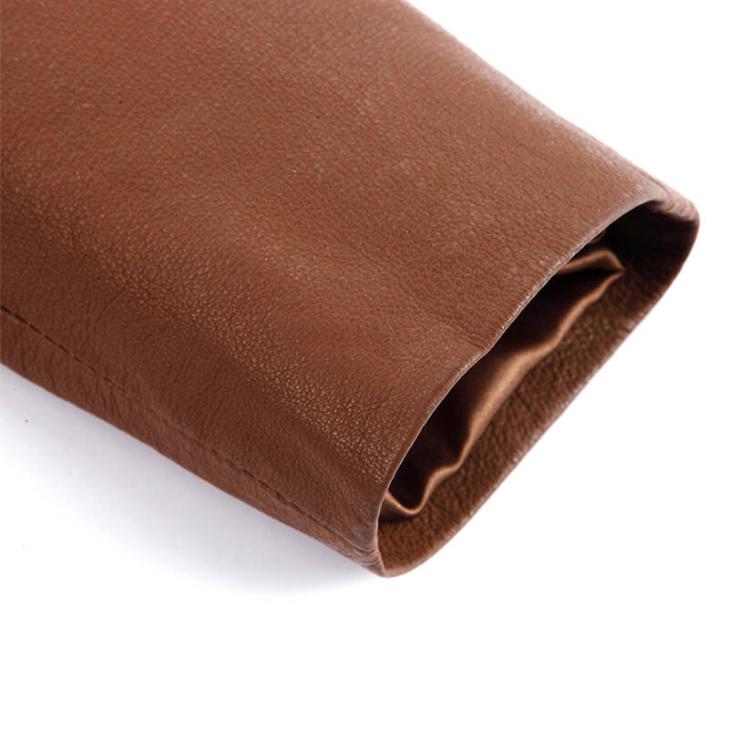 贝菲卡 beifeika 帅气双排扣女士真皮中长外套 bfk-00014 粉砂色 xl