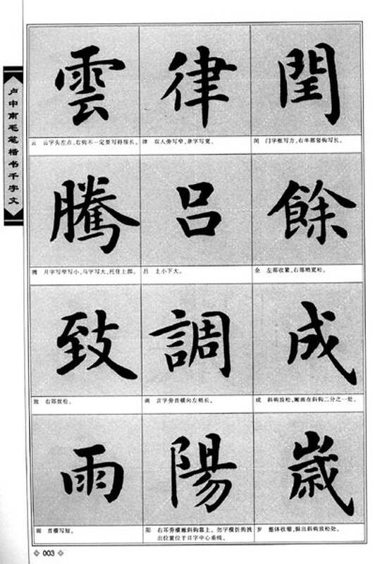 卢中南毛笔楷书千字文