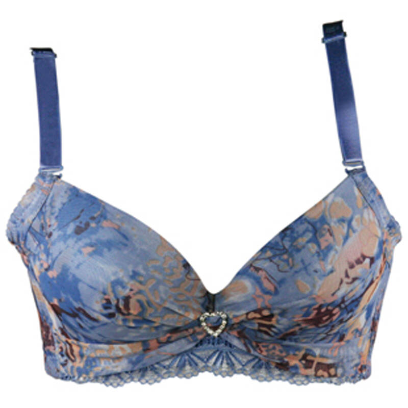 缪诗 玫瑰芳心 侧收超性感调整型文胸 101301 冰蓝色 b80