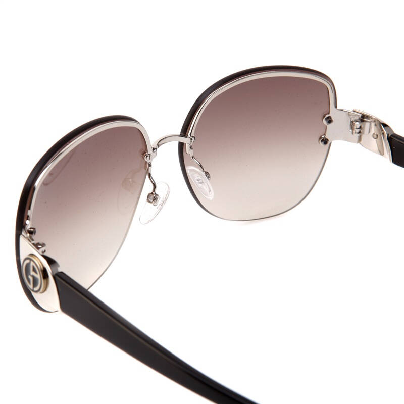 【官方授权】giorgio armani 乔治·阿玛尼 女款椭圆黑色半框棕色渐进