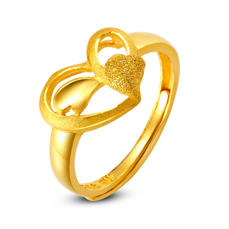 金鑫珠宝 爱的心事 黄金首饰 足金戒指 足金 女款(附ngtc国检证书) 约