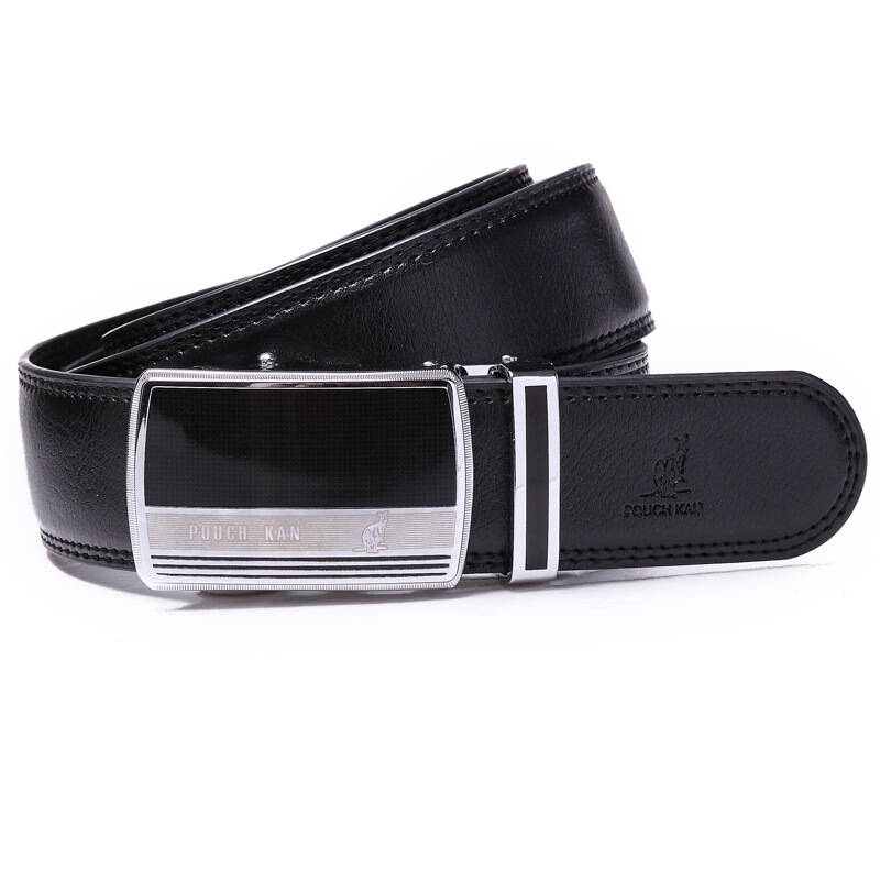 pouch kan 休闲男士牛皮自动扣皮带a2150088黑色 - 京东触屏版