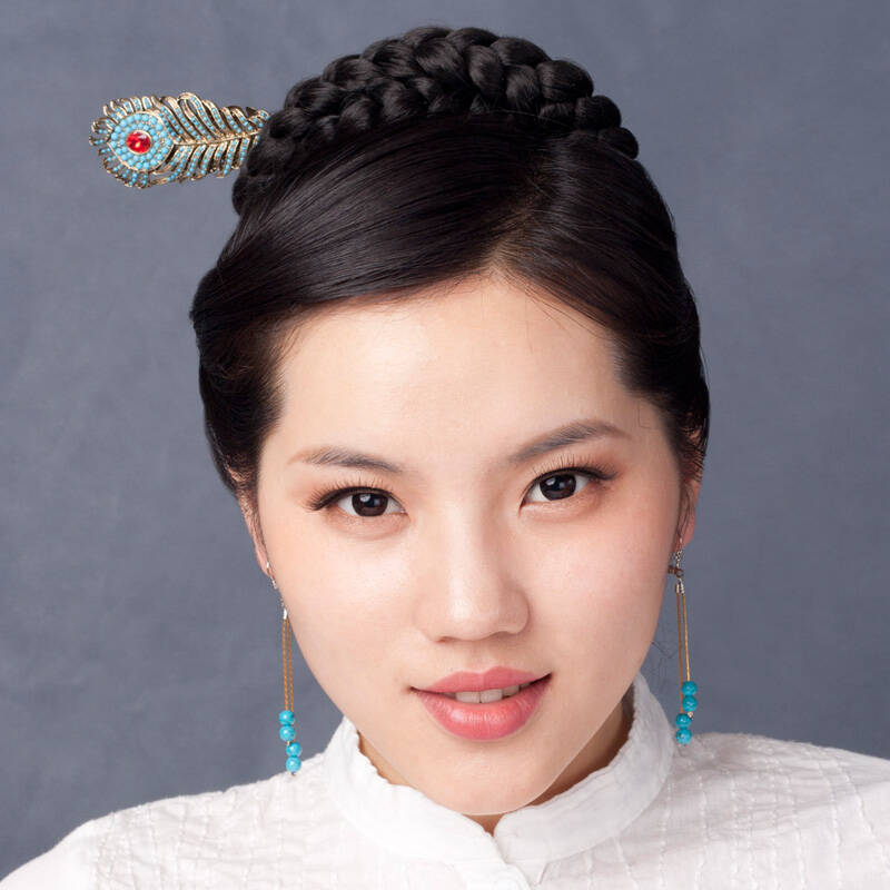 六合院原创 蓝翎缀 手工 发簪子发饰头饰 古典汉服穿越盘发宫廷