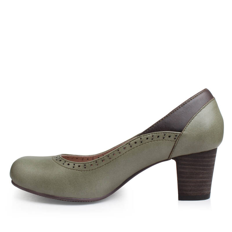 alice rayre艾莉丝芮 品牌单鞋圆头英伦真皮羊皮拼接职业中跟粗跟女鞋